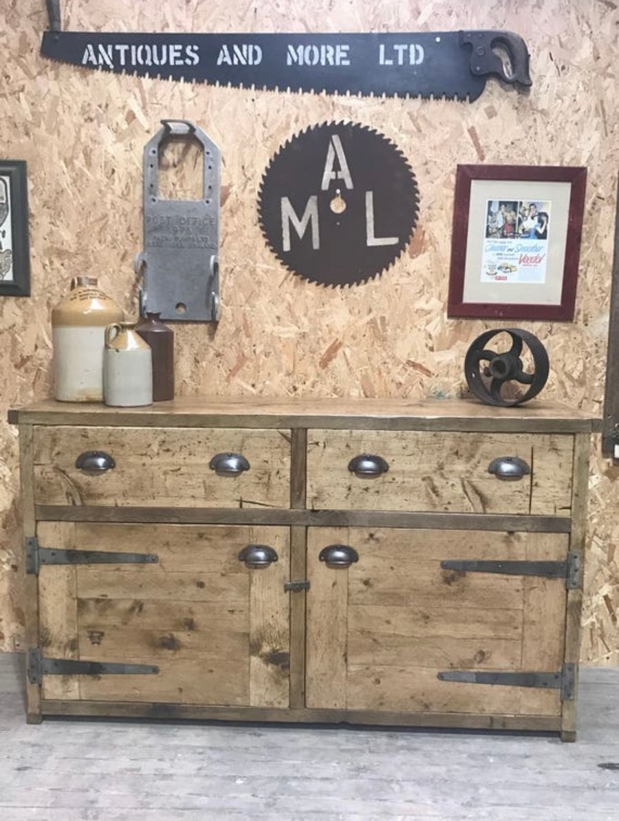 Industrial up-cycled dresser base ( delivery charge info in description)
