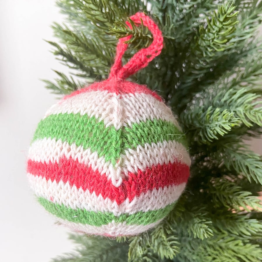 Hand knitted Bauble - Christmas Decorations
