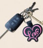 Love Keyring - Embroidered Heart-Shaped Bag Charm - Image 2