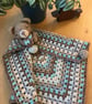 Crocheted Quin the Teddy Bear Baby Comforter - Handmade Baby Snuggle Lovey.