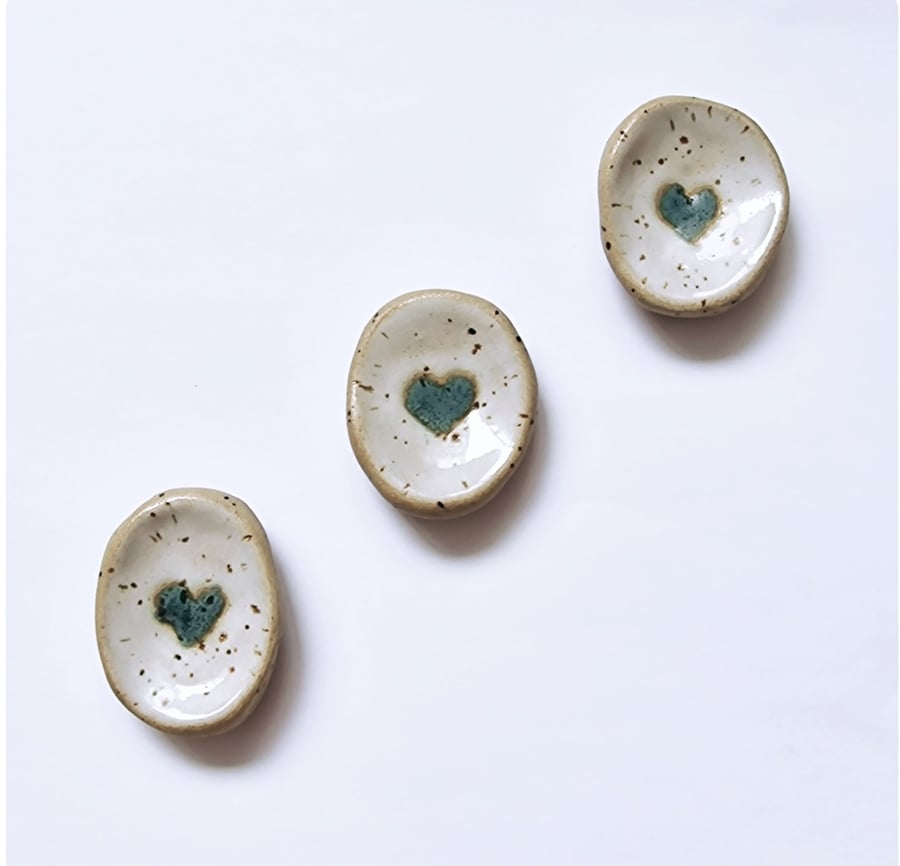 Handmade Ceramic Heart Stones