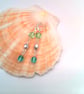 Green Crystal Glass Bead and Silver Bead Fob Watch and Earrings, Gift for Her - Image 7