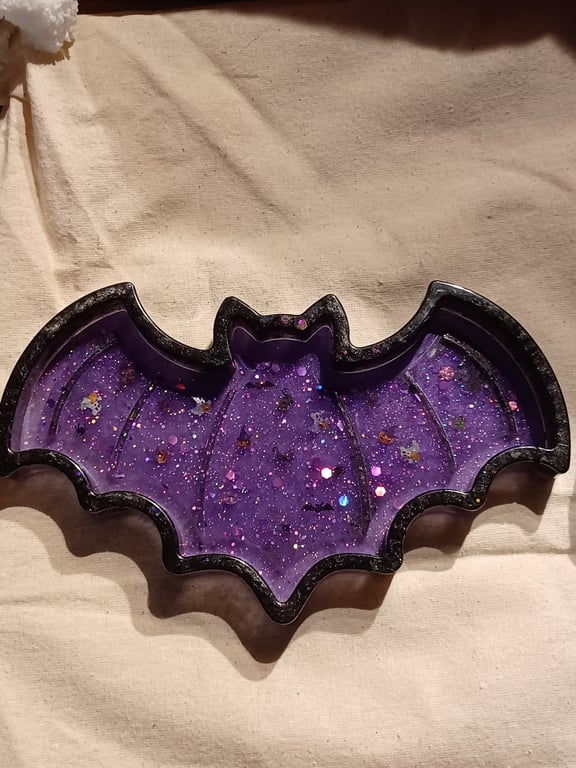Bat Tray in Black and Purple