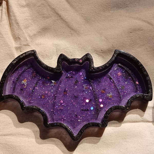 Bat Tray in Black and Purple