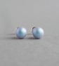 6mm Iridescent Light Blue Stud Earrings - Small Pale Blue Pearl Stud Earrings - Image 3