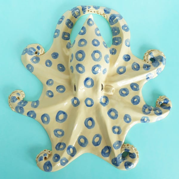 Octopus Ceramic Wall Sculpture