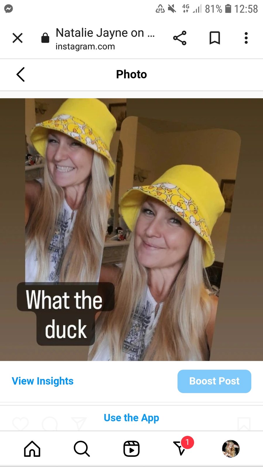 My what the duck range , in a funky bucket hat 