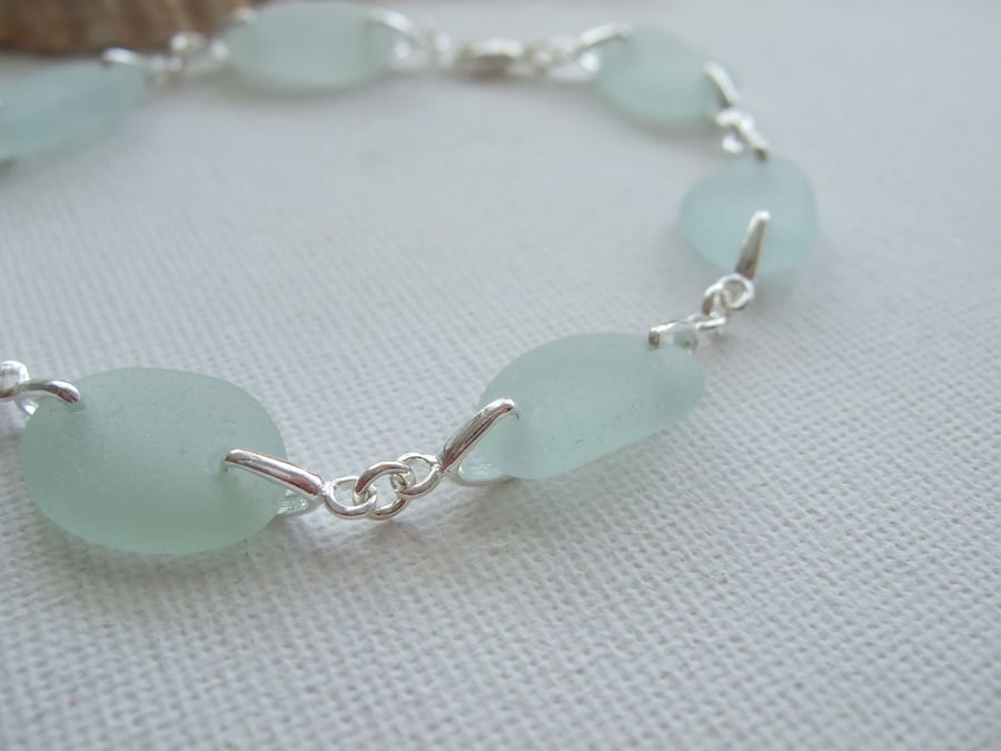 Scottish sea glass bracelet, mermaid bracelet, beach glass bracelet custom