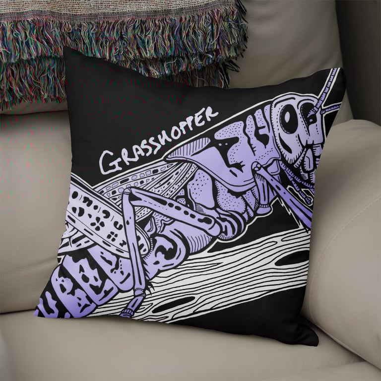 Grasshopper - Illustrated Insect Cushion