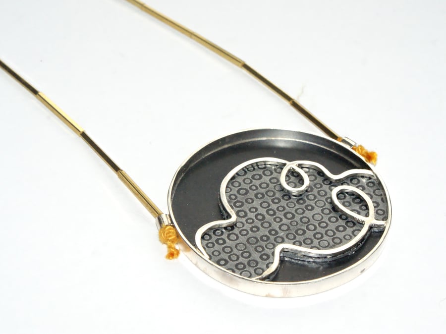 Abstract cloud necklace monochrome