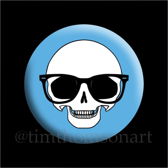 Pullip Doll Skull Wearing Glasses! 25mm Button Pin Badge