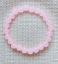 Ladies Rose Quartz Elastic Bead Bracelet