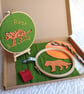 Craft kit - Tiger Roar hand appliqued and embroidered hoop picture - Image 4