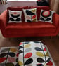 Storage Footstool Fryetts Bees Natural Fabric Pouffe Footstall Bumble Honey  - Image 7