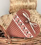 AUTUMN ACORN HEART - checked cotton with lavender - Image 4