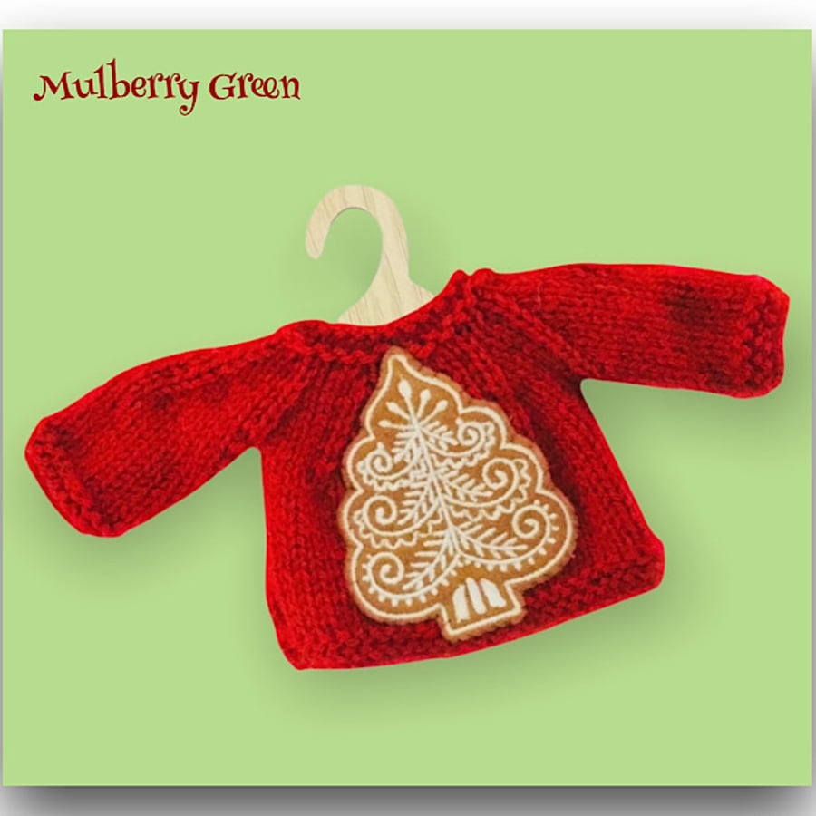 Reserved for Jane W - Embroidered Gingerbread Cookie Jumper