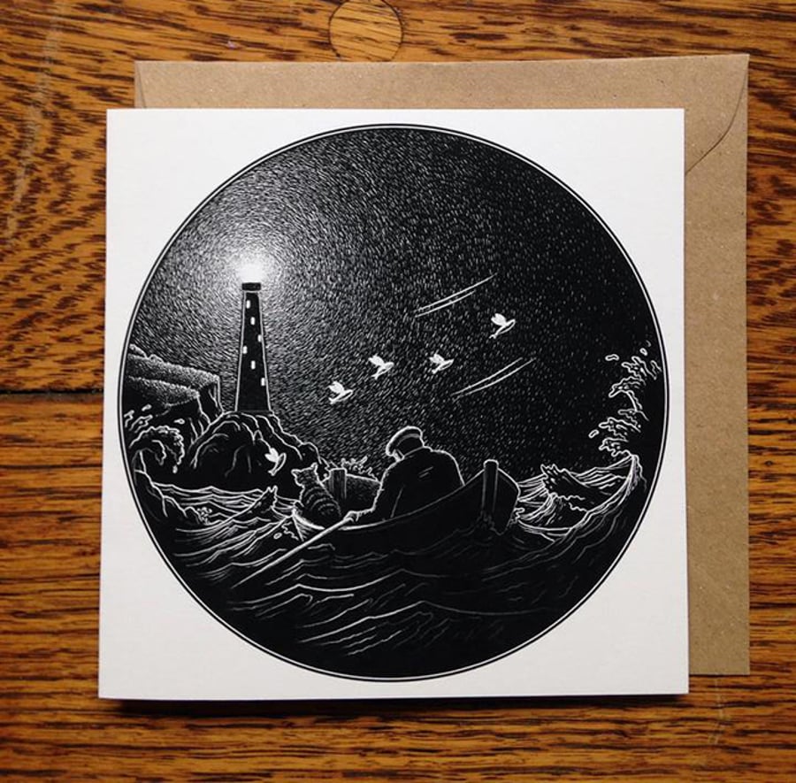 'The Lighthouse Keepers Cat' Card