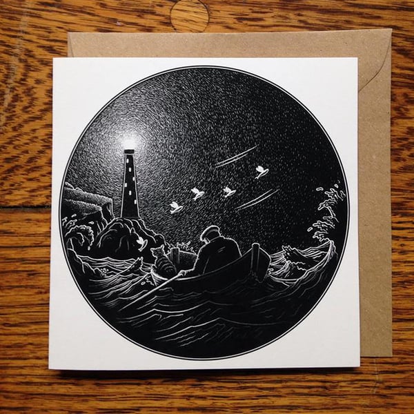 'The Lighthouse Keepers Cat' Card
