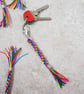 Rainbow Tassel Keychain, Rainbow Keyring - Image 2