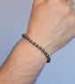 Bracelet polished hematite and sterling silver stretch handmade - Image 3
