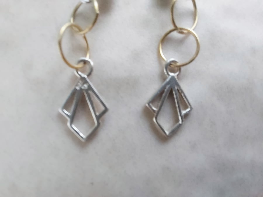 Two Tone Charm Earrings