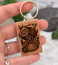 Steampunk fungi fairy abode. Pyrography key ring. - Image 3