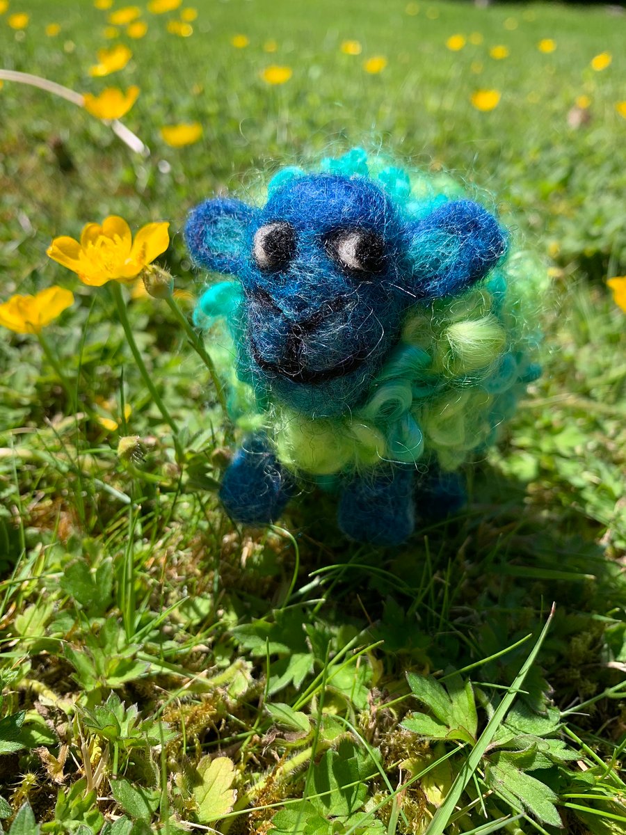 Needle Felted Sheep, wool sheep, colourful sheep, handmade wool sheep