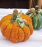 Needle-Felted Pumpkin Ornament - Halloween or Rustic Kitchen, Autumn Home Décor
