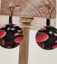 Winter floral leverback polymer clay earrings - Image 1