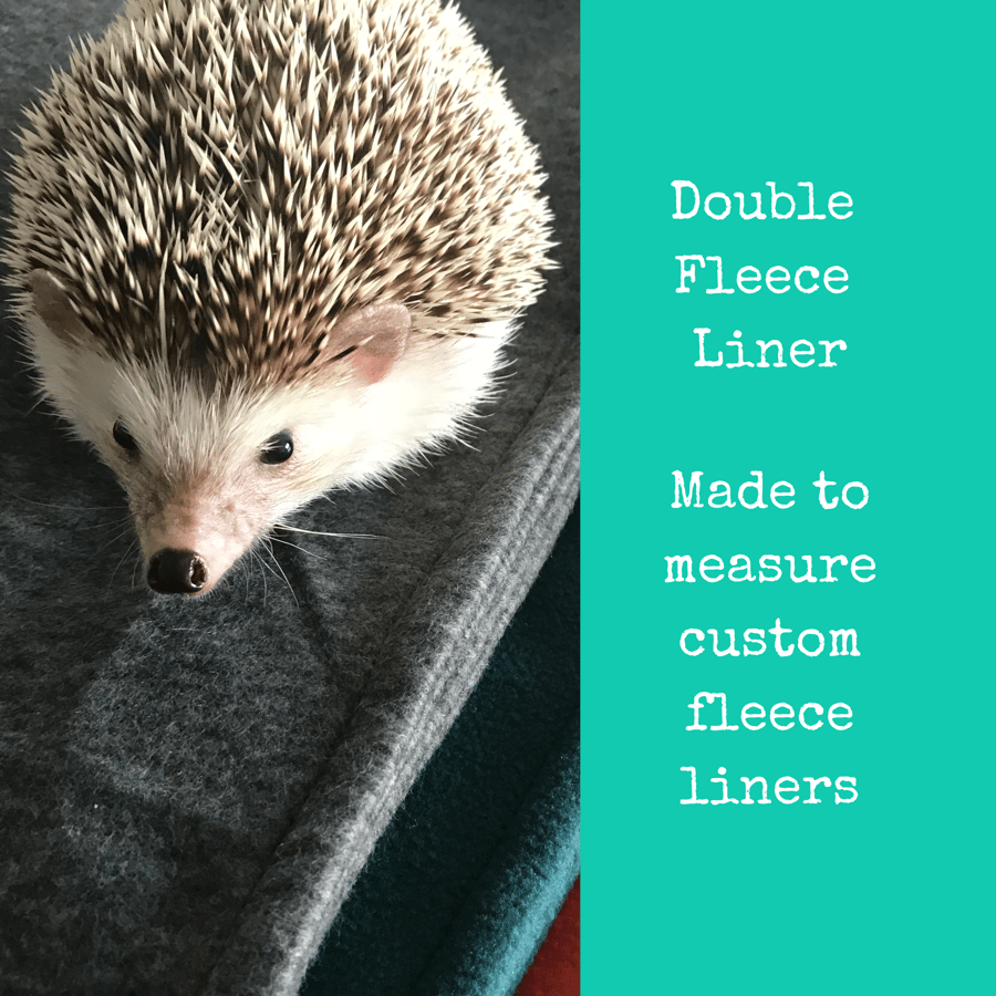 Custom size DOUBLE fleece cage liner for hedgehogs and guinea pigs. 
