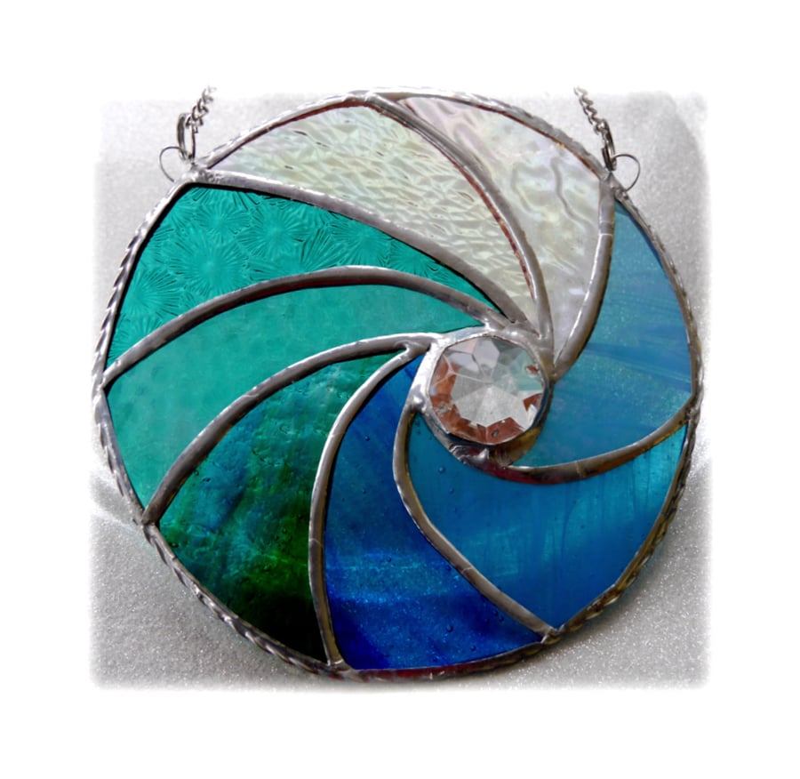 Ripwave Stained Glass Suncatcher Handmade Sea 001