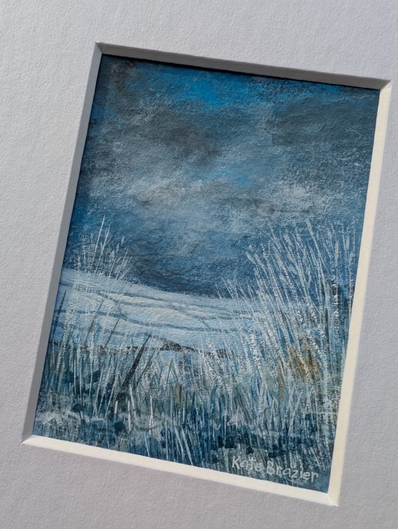 Lost - Original miniature. A5 Mounted. Mixed Media