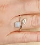 Blue lace agate leaf ring. 925 sterling silver. Size N - Image 2