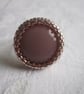 Rose Gold and Brown Beadwork Ring - Image 3