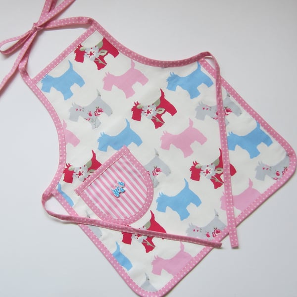 SALE Children's Scottie Dog Apron - Age 2 to 4 Years Old