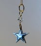 Double star necklace, handmade in pure silver with clear Swarovski crystal bead - Image 5