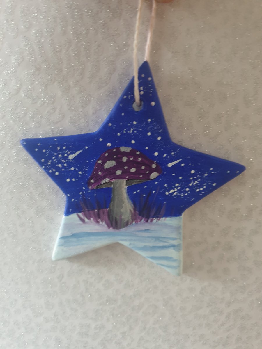 Hand painted ceramic bauble 