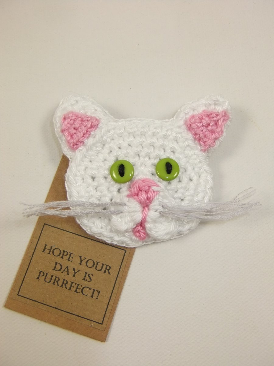 'Happy Birthday' Kitten Brooch