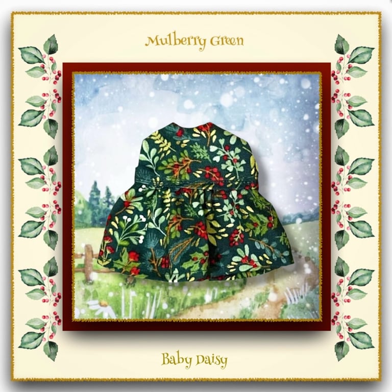 Mistletoe and Holly Dress for Baby Daisy 