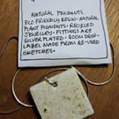 Square, Eco friendly Resin Pendant. Necklace