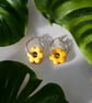 Yellow Sunrise Flower Hoop Earrings - Image 6