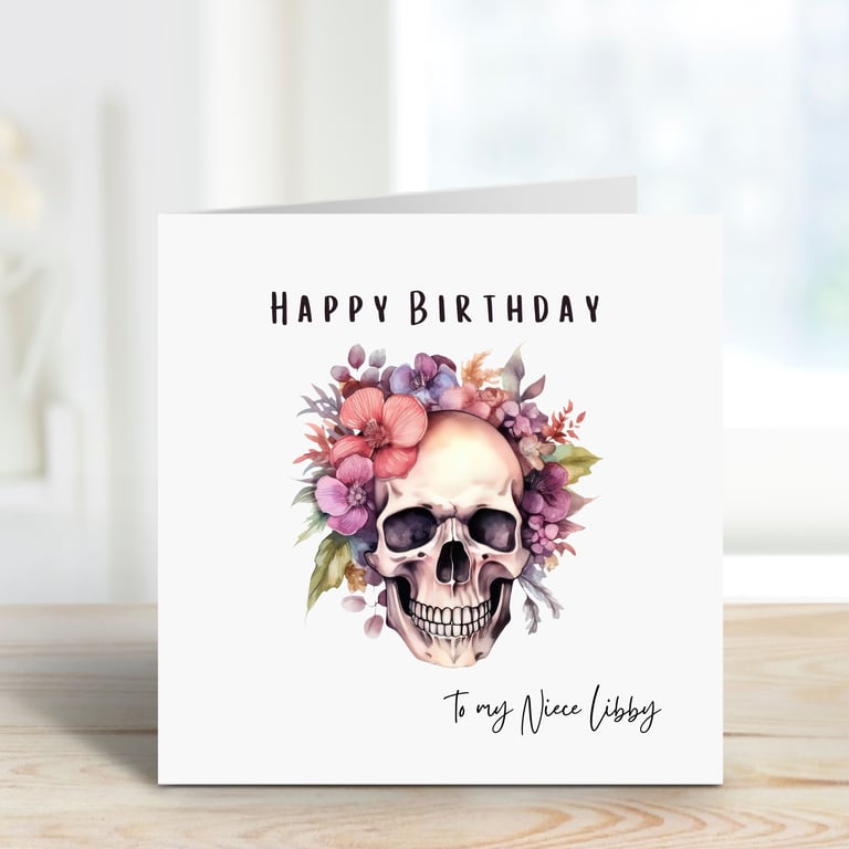 Goth Emo Alternative Birthday Card Personalised Name and relation