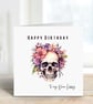 Goth Emo Alternative Birthday Card Personalised Name and relation - Image 1