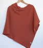 Poncho - merino lambswool burnt orange wrap  - Image 2