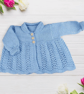 Baby boys Cardigan, Hand Knitted, Light Blue, Collared Sweater, Baby Shower  - Image 1