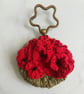 Crochet poppy large keyring