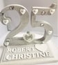 Personalized Silver 25th Anniversary Wooden Plaque, Bespoke Gift