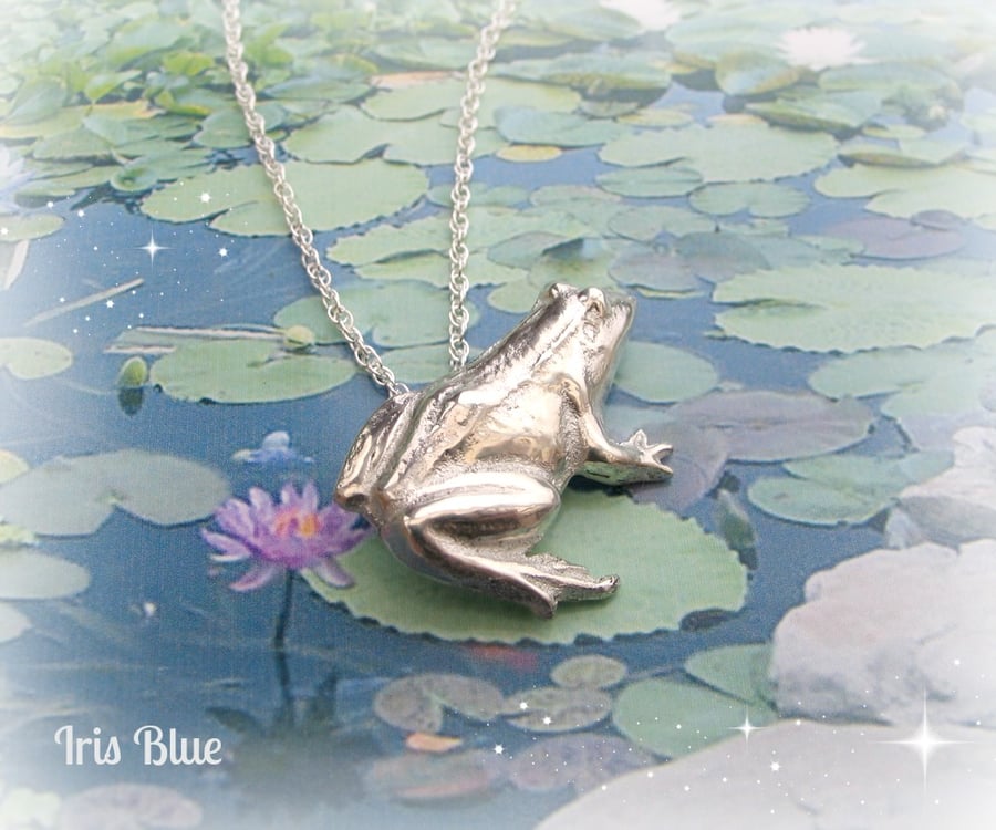 Sterling Silver Frog Necklace