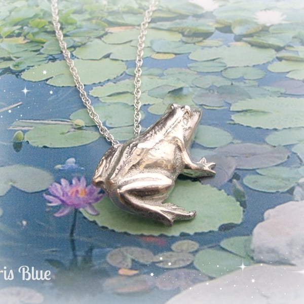 Sterling Silver Frog Necklace