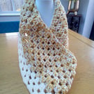 Crocheted cowl in chunky gold and cream 